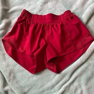 Lululemon Hotty Hot LR Red 2.5 inch Shorts